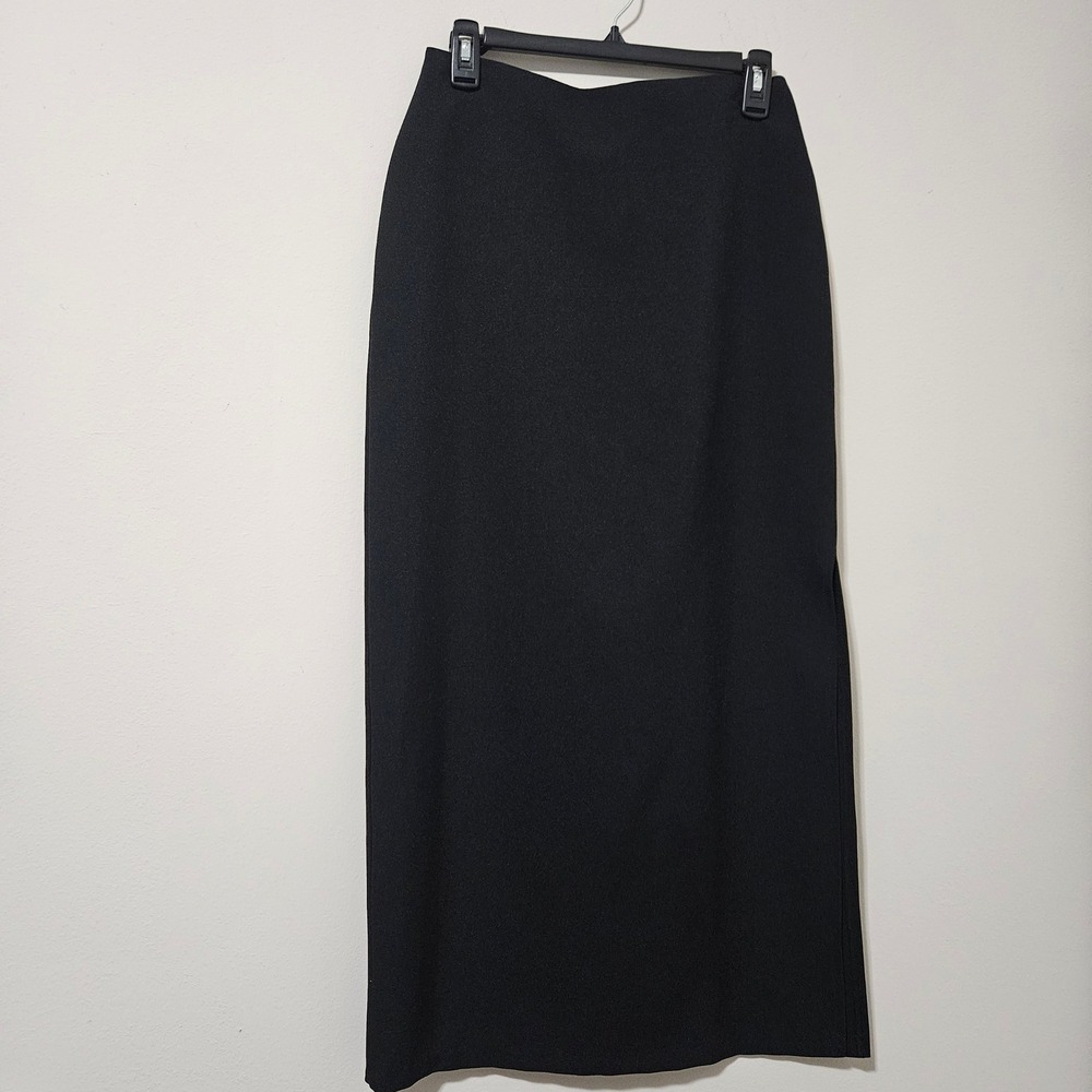 Tracy Evans Limited Black Maxi Skirt Side Slit Vintage Size 7 Made in USA 758D90